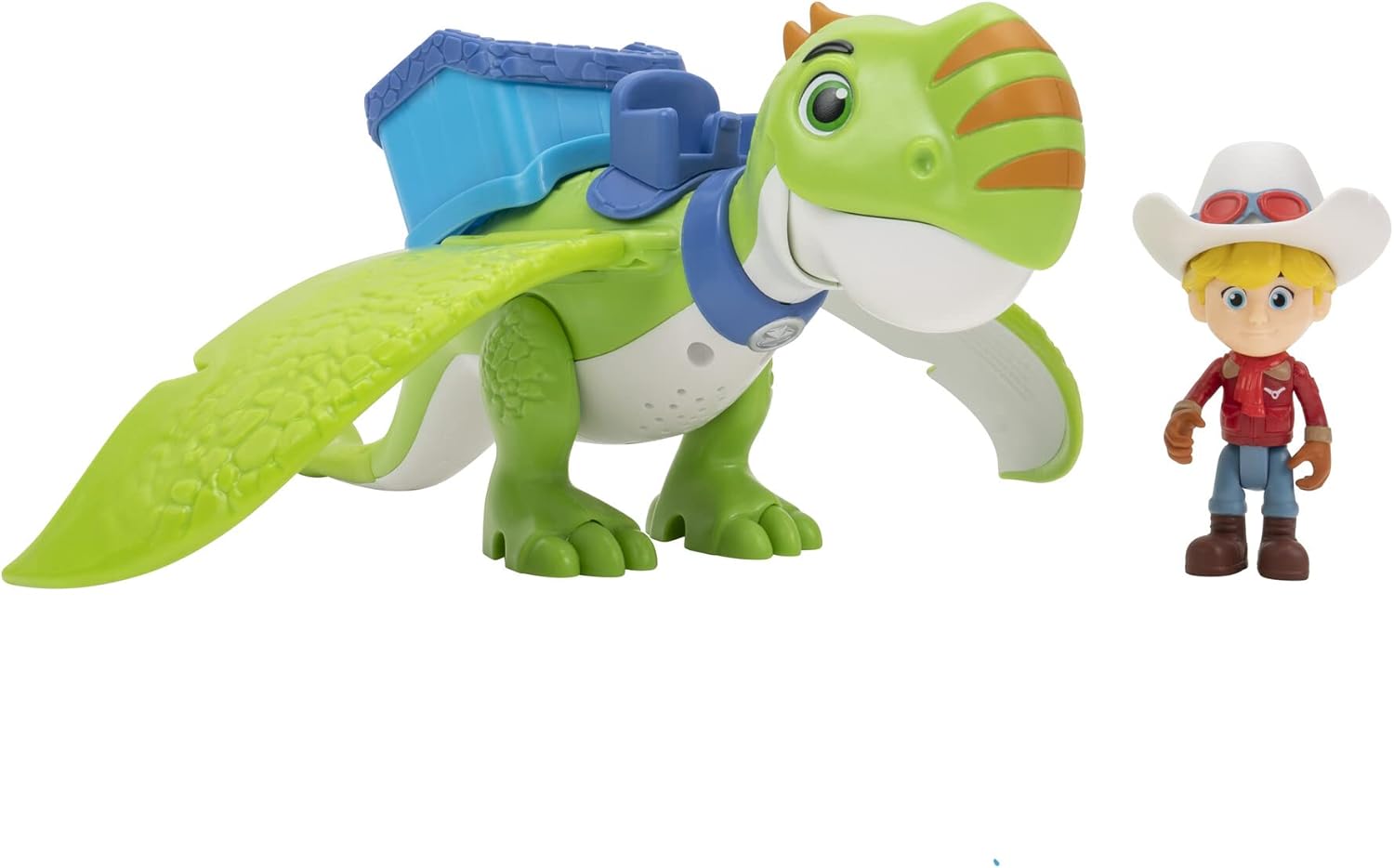 Dino Ranch Jon and Thunderbolt - 3-Inch Jon Figure with 12-Inch Flying Dino Figure - Sounds - Toys for Kids - Ages 3+