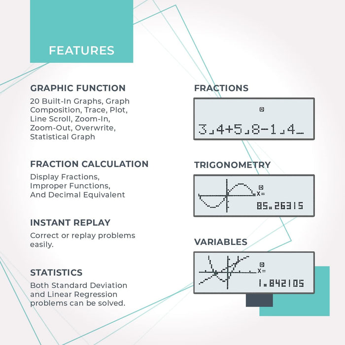 Scientific Graphic Calculator - CATIGA CS121 - Scientific and Engineering Calculator - Programmable System (White)