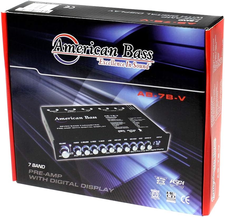 American Bass AB7BV American Bass High End 7 Band Equalizer Voltage Display