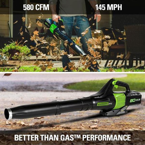 Greenworks Pro 80V (145 MPH / 580 CFM) Brushless Cordless Axial Blower, Tool Only BLB482