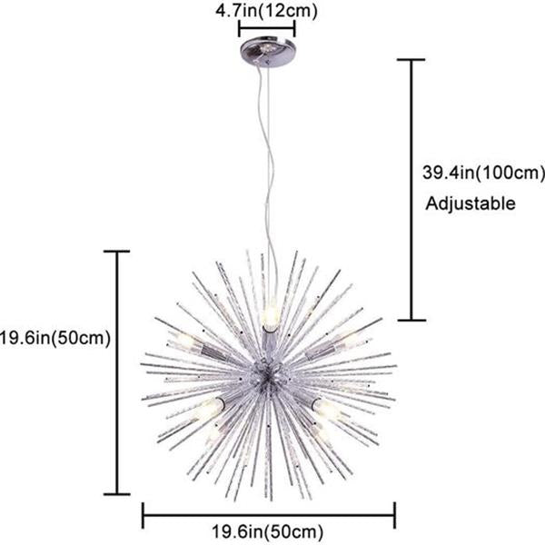 Jaycomey Chandeliers Firework Chandelier,Modern Pendant Lighting with 8 Lights,Metal Aluminum C