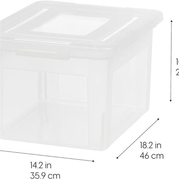 SET OF 3 , IRIS USA Letter & Legal Size Plastic Storage Bin Tote Organizing File Box with Durable and Secu