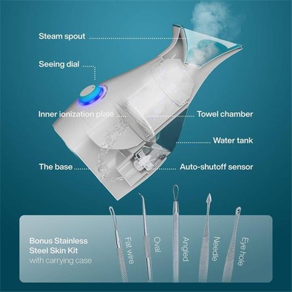 Ionic NanoSteamer - 3-in-1 Facial Steamer with Precise Temp Control - Atomizer - Mist - Humidif