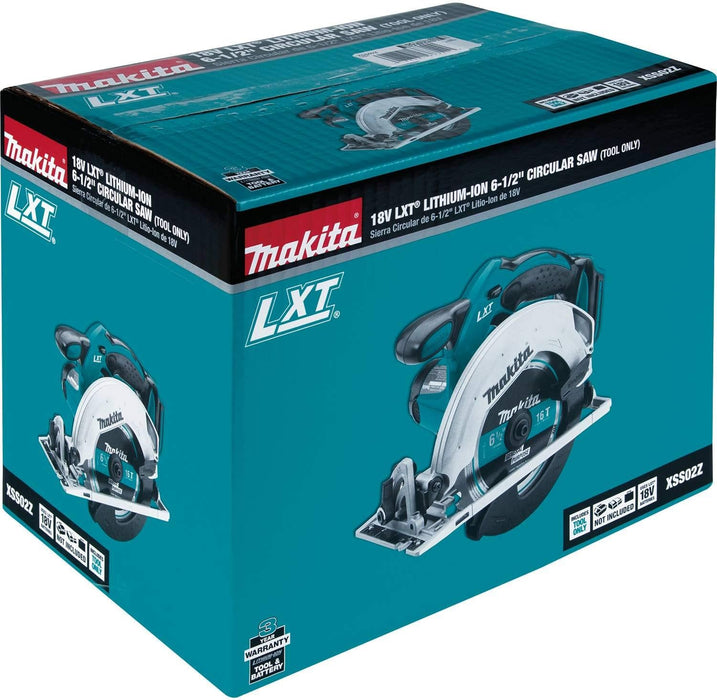 Makita XSS02Z 18V LXT Lithium-Ion Cordless Circular Saw, 6-1/2-Inch, Tool Only