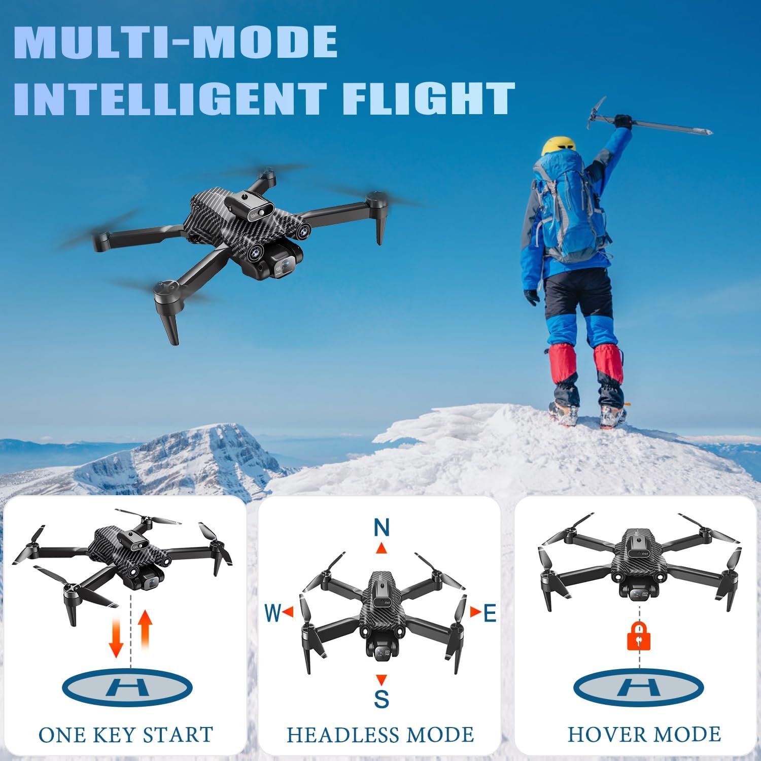 STEALTH BIRD 4K Drone for Adults Ultra Portable Lightweight Foldable High-end HD Drone