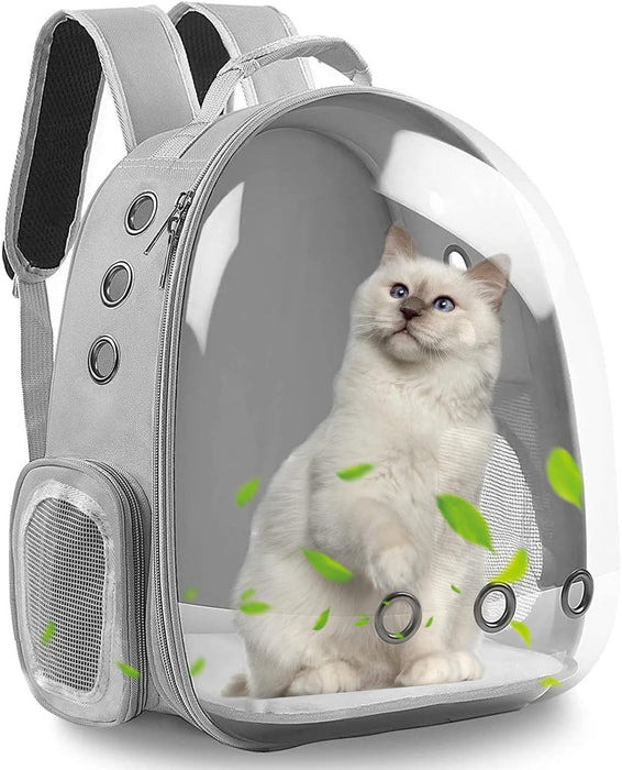 PROKEI Cat Backpack Carrier,Expandable Pet Bubble Backpack Airline Approved, Pet Travel Carrying Bag for Small Medium Cats and Puppy with Hiking Walking Outdoor Use