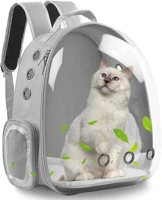 PROKEI Cat Backpack Carrier,Expandable Pet Bubble Backpack Airline Approved, Pet Travel Carrying Bag for Small Medium Cats and Puppy with Hiking Walking Outdoor Use