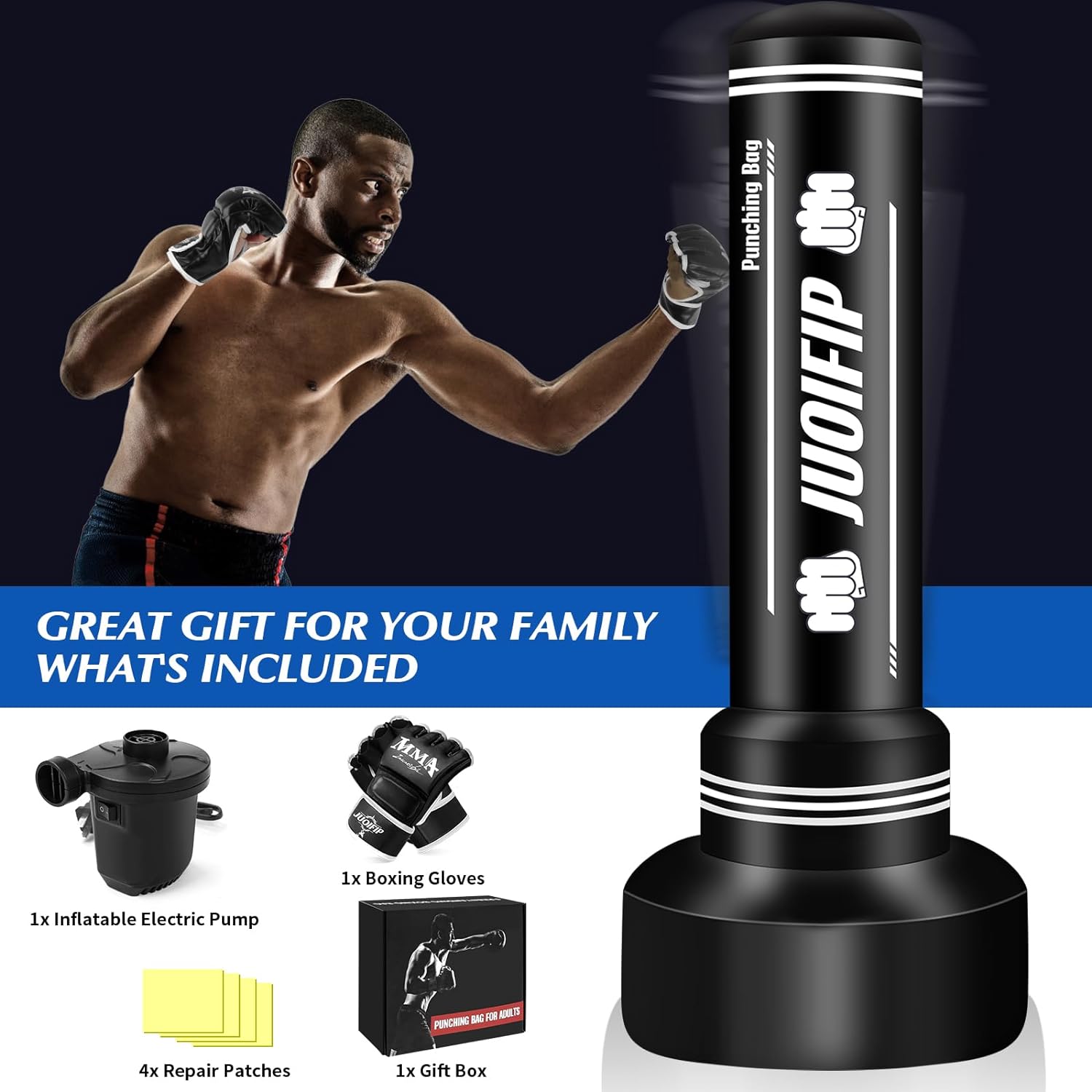 YORWHIN Punching Bag with Boxing Gloves and Electric Air Pump