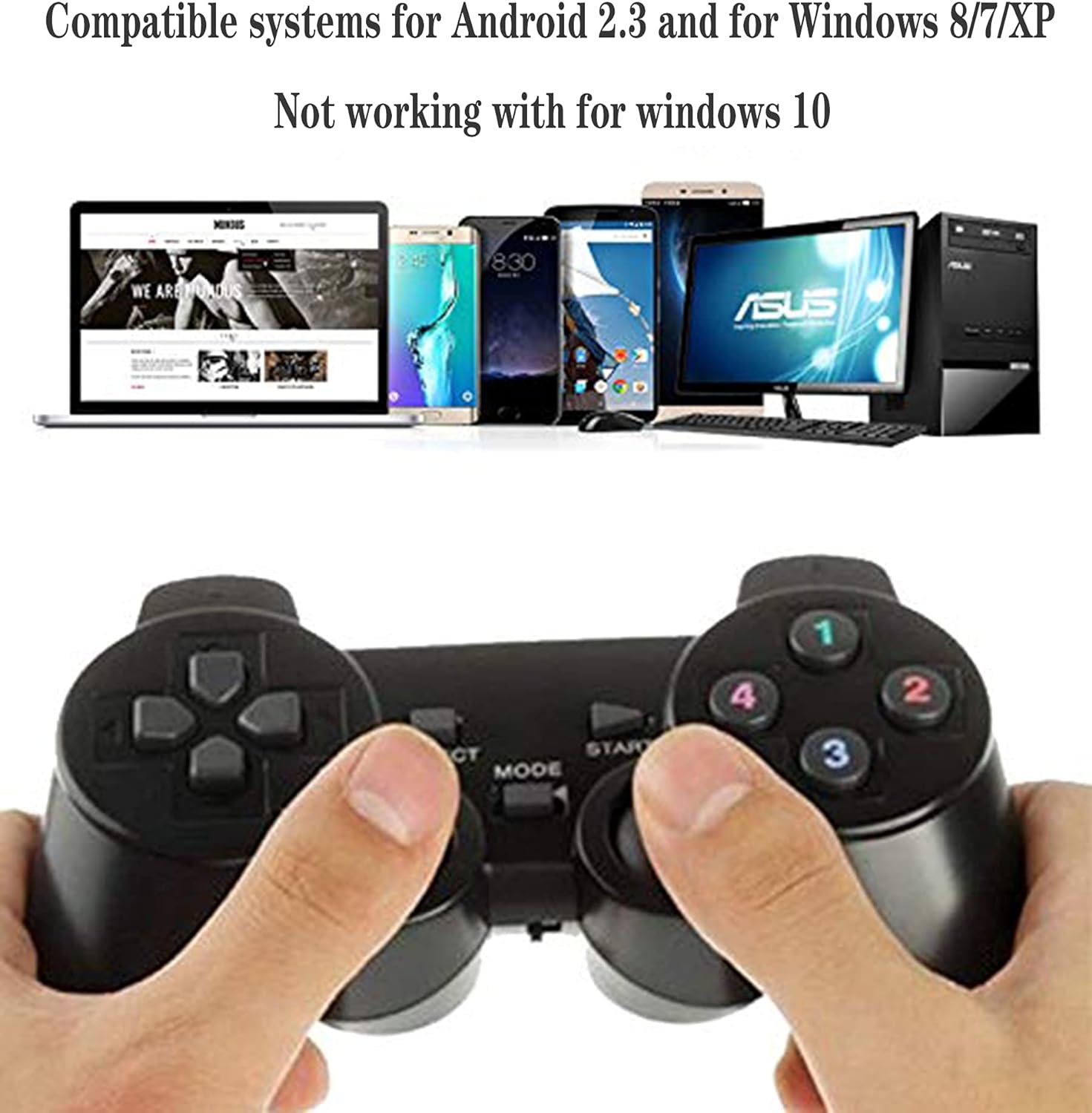 2.4GHz USB Twins Wireless game Controller Gamepad Joystick With WIN98/2000/X/2003VISTA/WIN7 SYSTEM TV Box