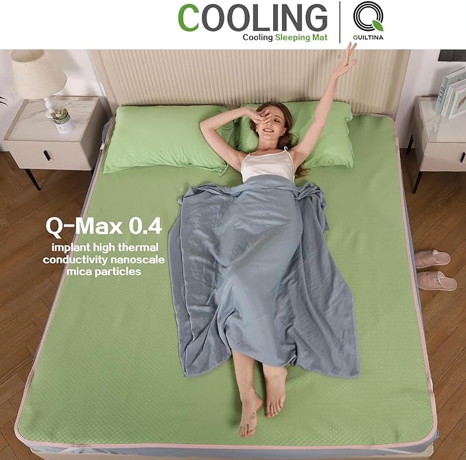 QUILTINA Summer Cooling Sleeping Mat Set with 2 Cool Pillow Cases