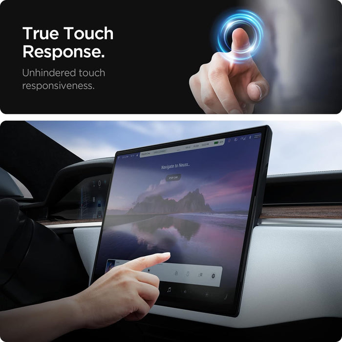 Spigen Tempered Glass Screen Protector [GlasTR EZ FIT] Designed for Tesla Model S (2021/2022/2023/2024), Tesla Model X (2021/2022/2023/2024) 17 inch Dashboard Touchscreen - Matte/Anti Fingerprint
