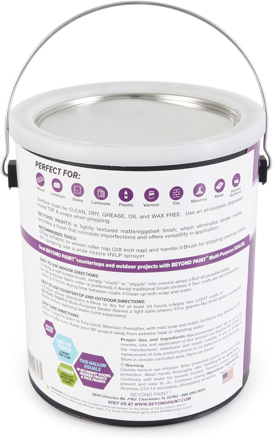 Beyond Paint All-in-One Refinishing Paint, No Sanding, Matte Finish for Cabinets, Countertops, Furniture and Doors, 1 Gallon, Nantucket