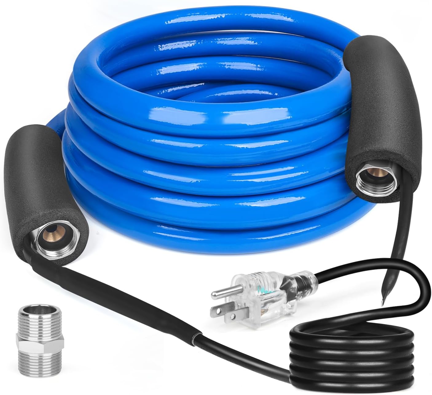 25FT Heated Water Hose for RV,Heated Drinking Water Hose with Thermostat,Lead and BPA Free,1/2"Inner Diameter,Temperatures Down to -40°F Self-Regulating,Blue Appearance(25FT)