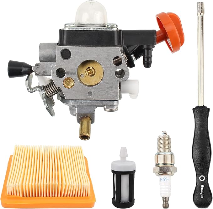 Carbhub Carburetor Compatible with STIHL FS91 FS111 4180 120 0615 FS91 FS111 HT103 Metal Assy with Hexagon Screwdriver Spark Plug