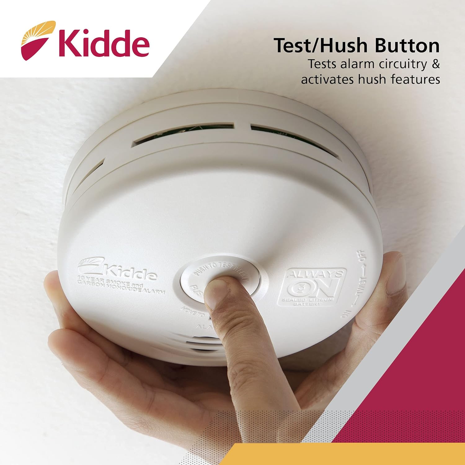 Kidde P3010k-CO 10 Year Smoke Alarm and Carbon Monoxide Detector Photoelectric Kitchen