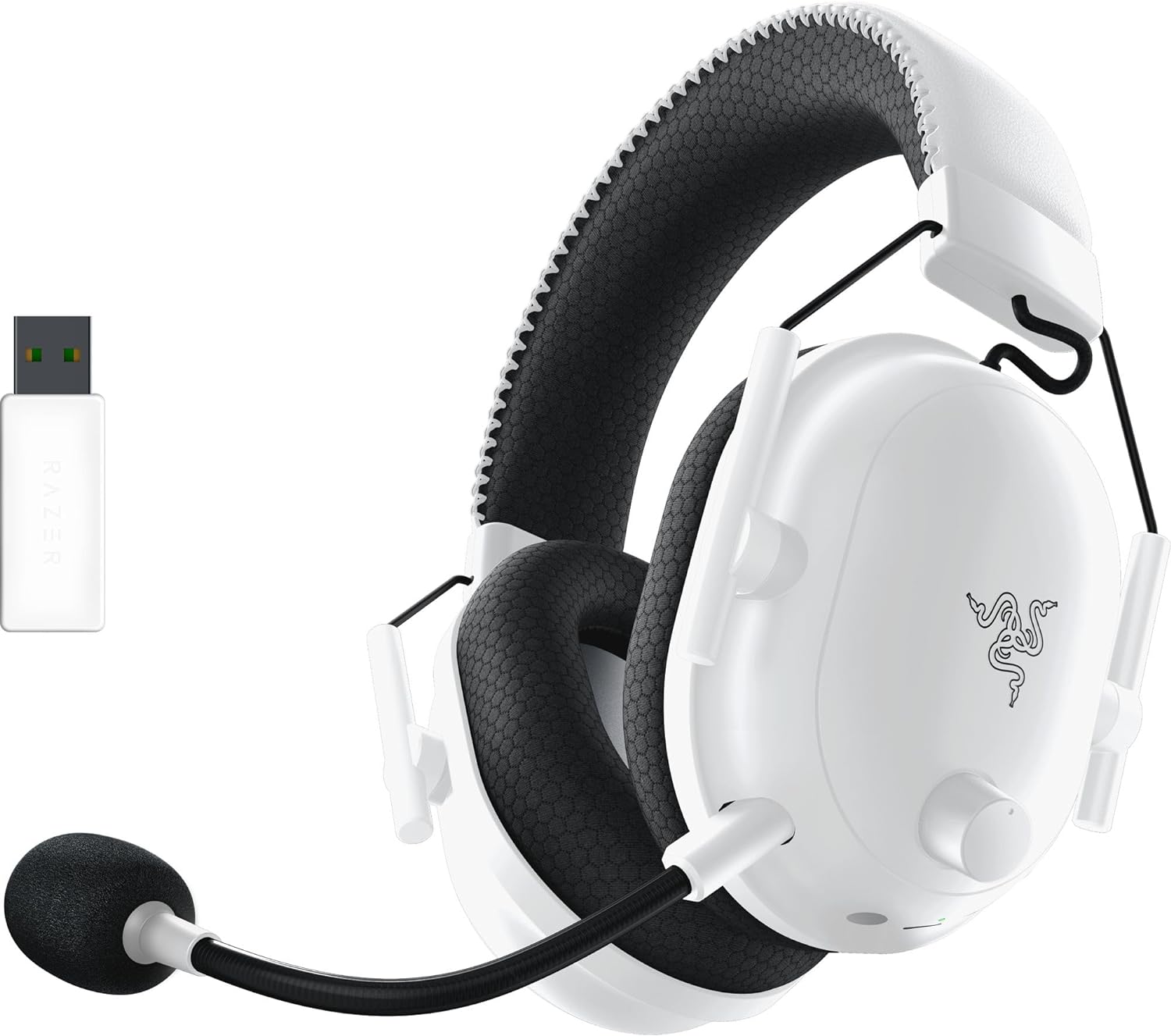 Razer BlackShark V2 Pro Wireless Gaming Headset: THX 7.1 Spatial Surround Sound - 50mm Drivers - Detachable Mic - for PC, PS4, PS5, Switch - White