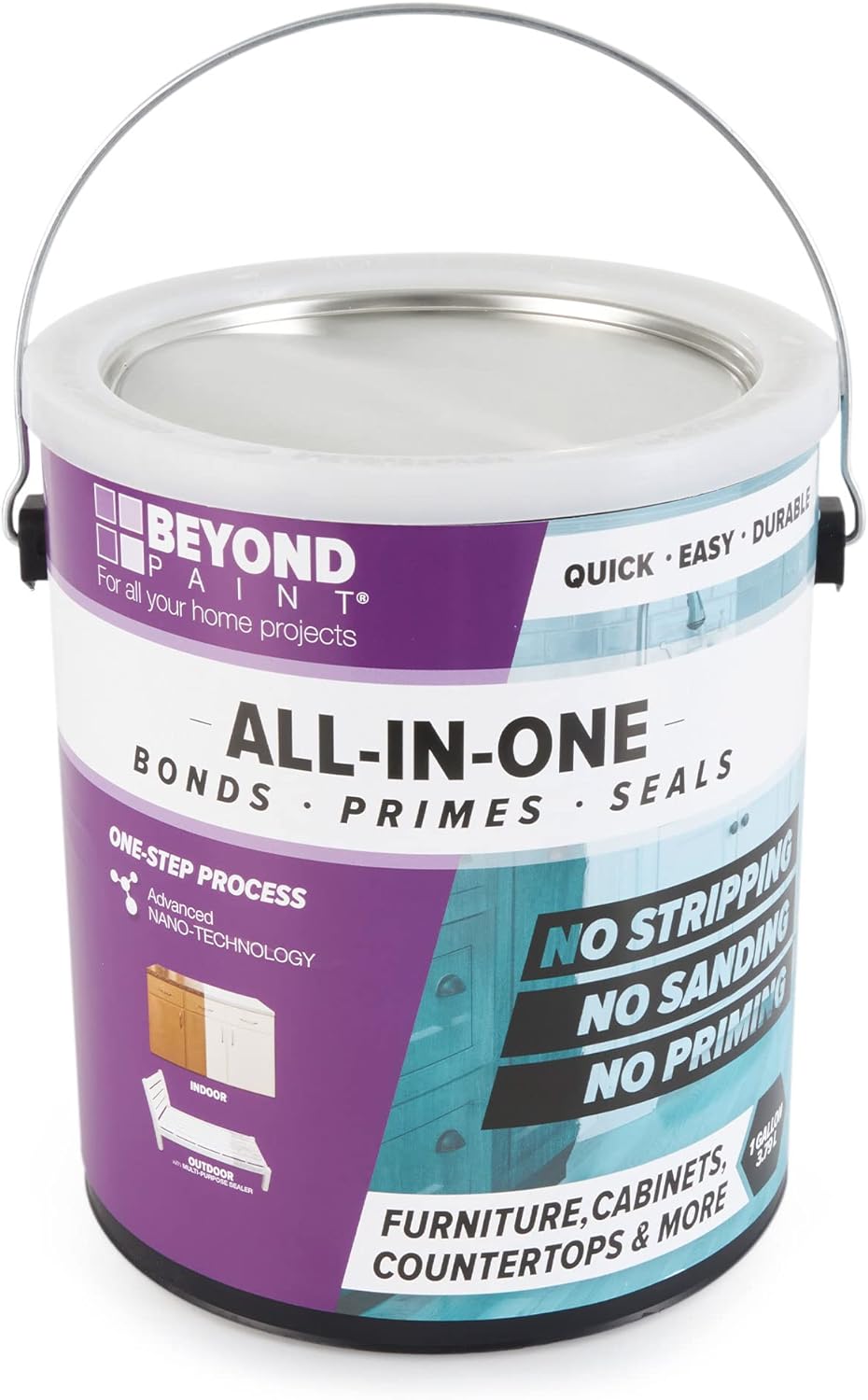 Beyond Paint All-in-One Refinishing Paint, No Sanding, Matte Finish for Cabinets, Countertops, Furniture and Doors, 1 Gallon, Nantucket