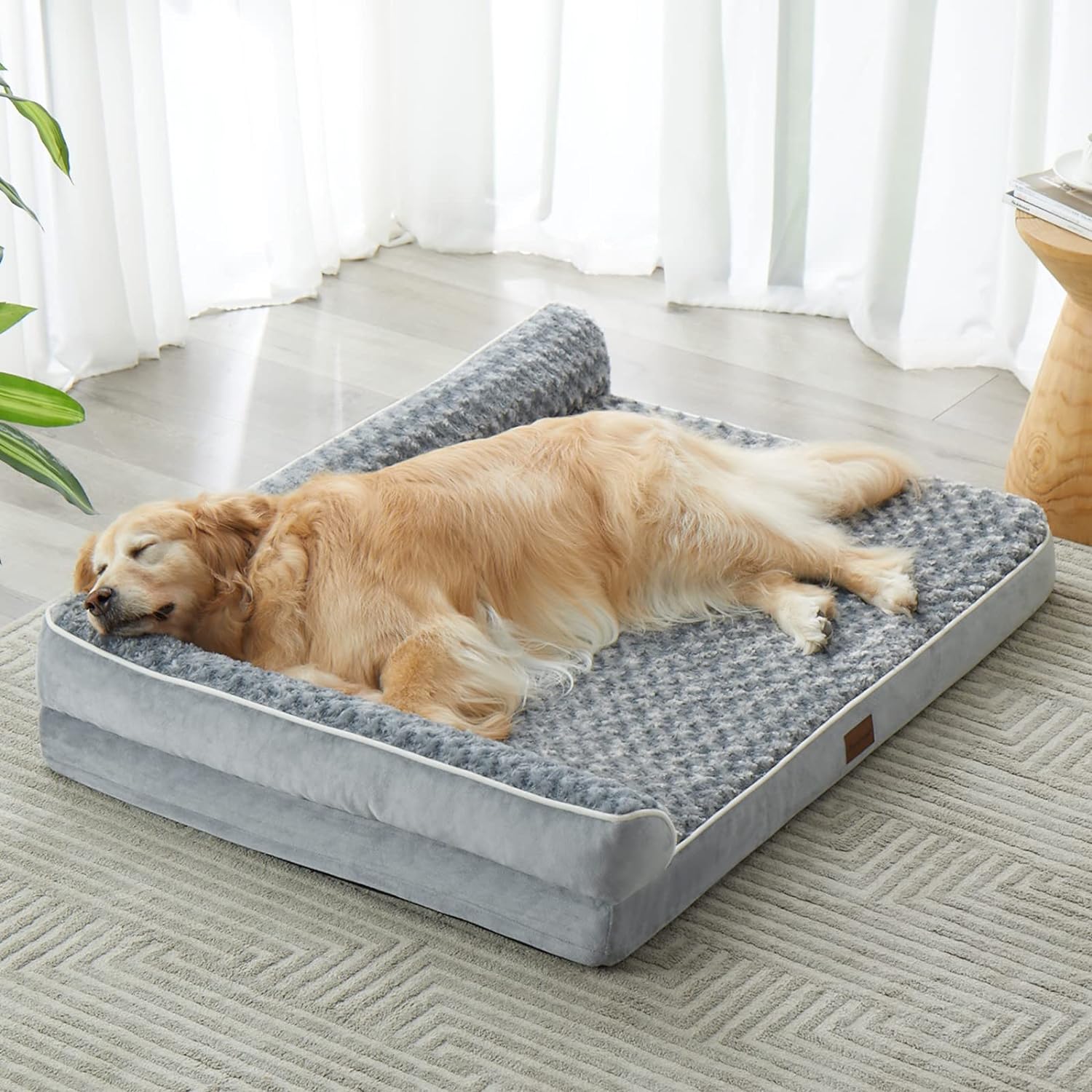 BFPETHOME Orthopedic Dog Beds for Large Dogs - Pet Sofa with Removable Washable Cover, Waterproof Lining and Nonskid Bottom