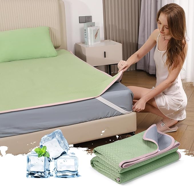 QUILTINA Summer Cooling Sleeping Mat Set with 2 Cool Pillow Cases