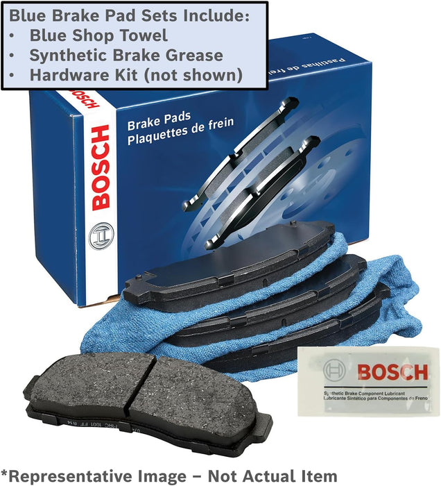 BOSCH BE1354H Blue Ceramic Disc Brake Pad Set With Hardware - Compatible With Select Lexus CT200h; Pontiac Vibe; Scion iM, tC, xB; Toyota Corolla, Matrix, Prius, Prius Prime, Yaris; REAR