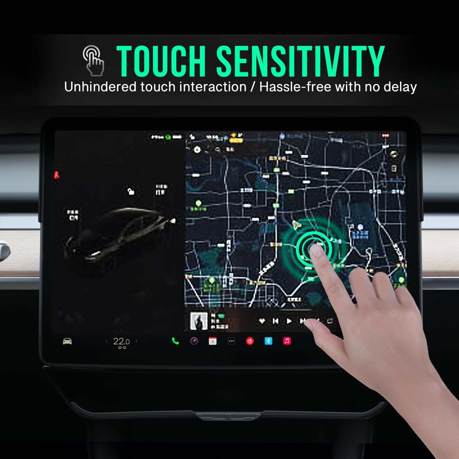 Tesla Model Y/3 Screen Protector 2023, 15" Matte Screen Protector for Dashboard, Anti Glare and Anti-fingerprint, 1 Minute Installation with Auto-alignment Tool