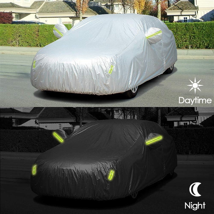 Car Cover Outdoor SUV Car Cover Universal Full Car Covers for Automobiles All Weather Waterproof UV Protection Windproof Rain Dust Scratch Snow Car Cover Fit SUV Large（190’’-201’’）