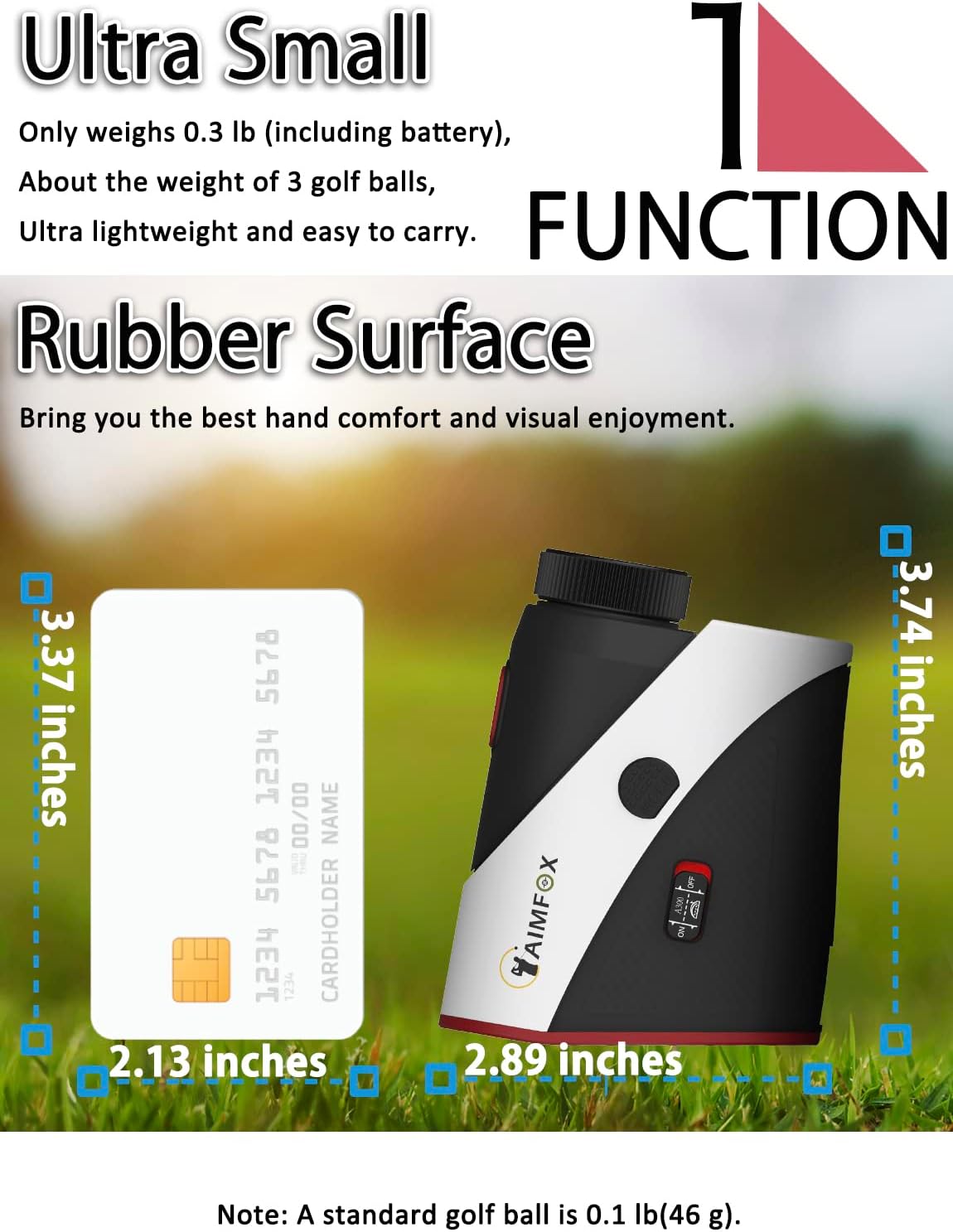 A300 Golf Yardage Rangefinder with Slope Switch, Rubber Surface Mini Portable Laser Distance Range Finder, Wide View, More Accurate and Fast Focus System, Designed for Professional Golfers