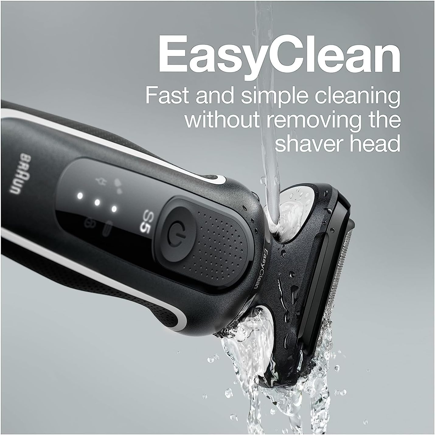 Braun Series 5 5050cs Easy Clean Electric Razor for Men With Charging Stand, Precision Trimmer, Body Groomer, Black, 1 Count