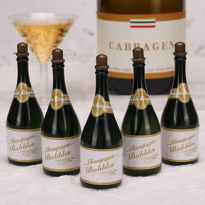 120 Pack Mini Champagne Bottle Bubble Bulk, Ideal for Wedding Send Off, Bridal Shower or Engagement, Anniversaries Celebration, Valentine’s Day, Family Reunion, Party Favor for Guests Newlyweds Couple