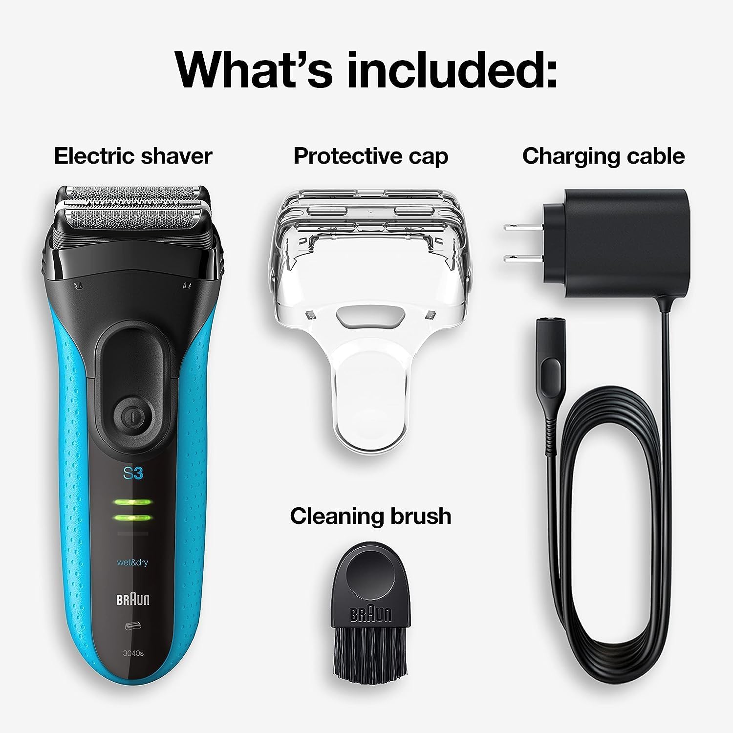 BRAUN Series 3 3040 Wet and Dry Shaver, Electric Men's Razor, Razors, Shavers