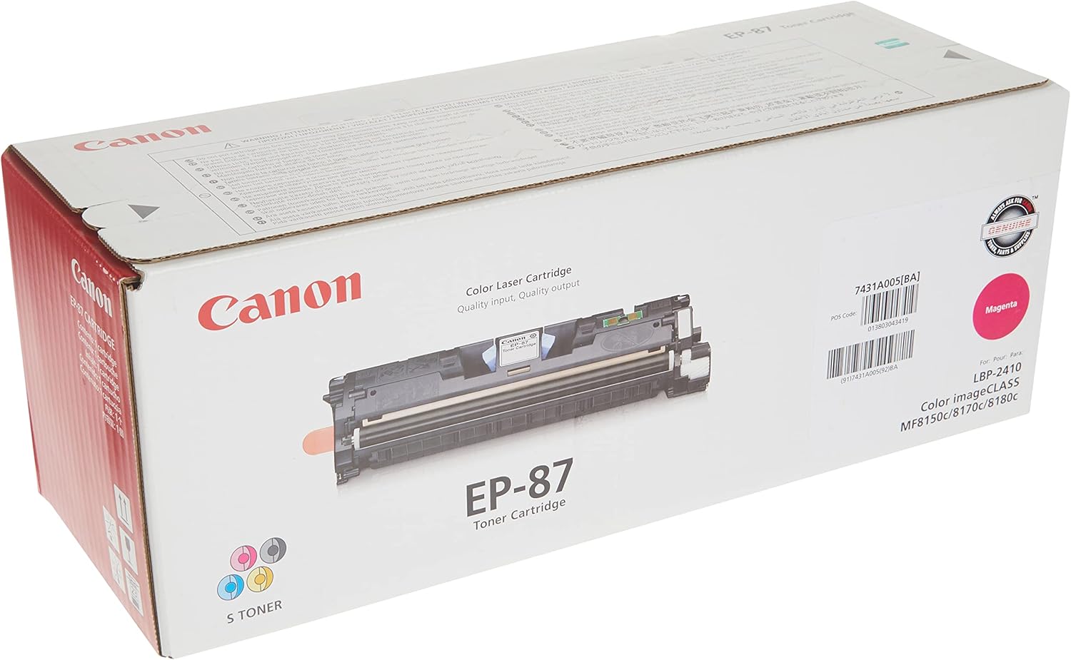 Canon Genuine EP-87 Magenta Toner Cartridge