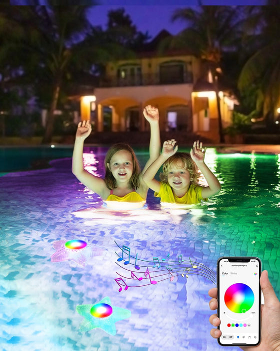 Glisiol Pool Lights for Above Ground Pools - APP Controlled 20W Dimmable Underwater LED Pool Light with Suction Cup, IP68 Waterproof Music Sync Color Changing Submersible Pool Lights, 26ft Cord