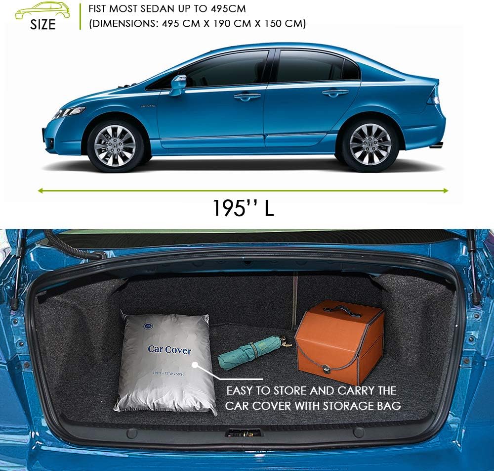 Car Cover Outdoor SUV Car Cover Universal Full Car Covers for Automobiles All Weather Waterproof UV Protection Windproof Rain Dust Scratch Snow Car Cover Fit SUV Large（190’’-201’’）