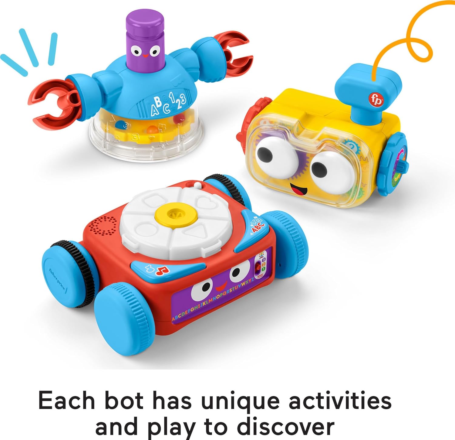 Fisher-Price Baby Toddler & Preschool Toy 4-in-1 Learning Bot with Music Lights & Smart Stages Content for Ages 6+ Months