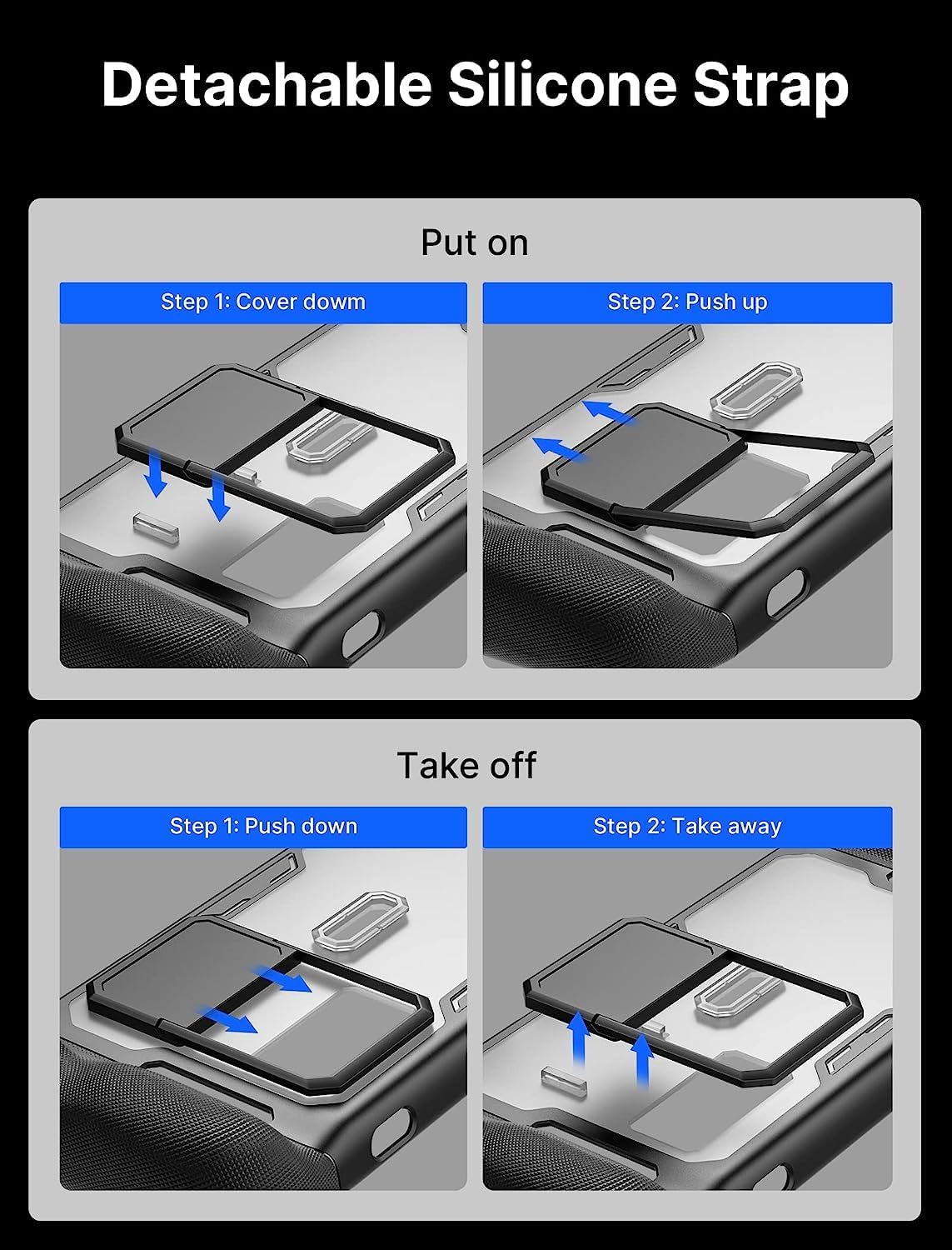 JSAUX Mod Case for Steam Deck, PC0104 Modular Steam Deck Case with Detachable Front Shell, Include Protective Case, Face Cover, Metal Bracket and Strap Compatible with Steam Deck OLED -Basic Set