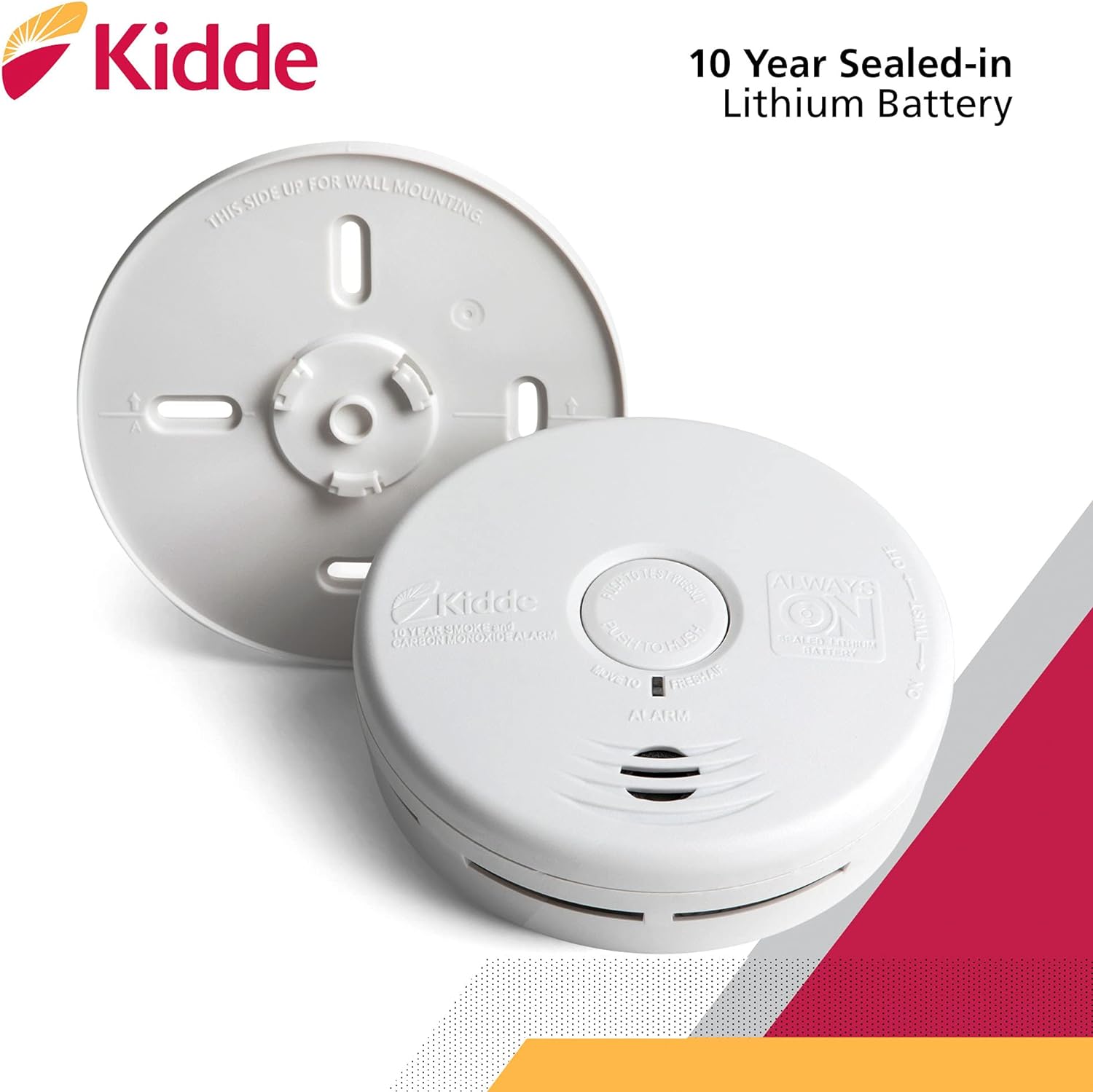 Kidde P3010k-CO 10 Year Smoke Alarm and Carbon Monoxide Detector Photoelectric Kitchen