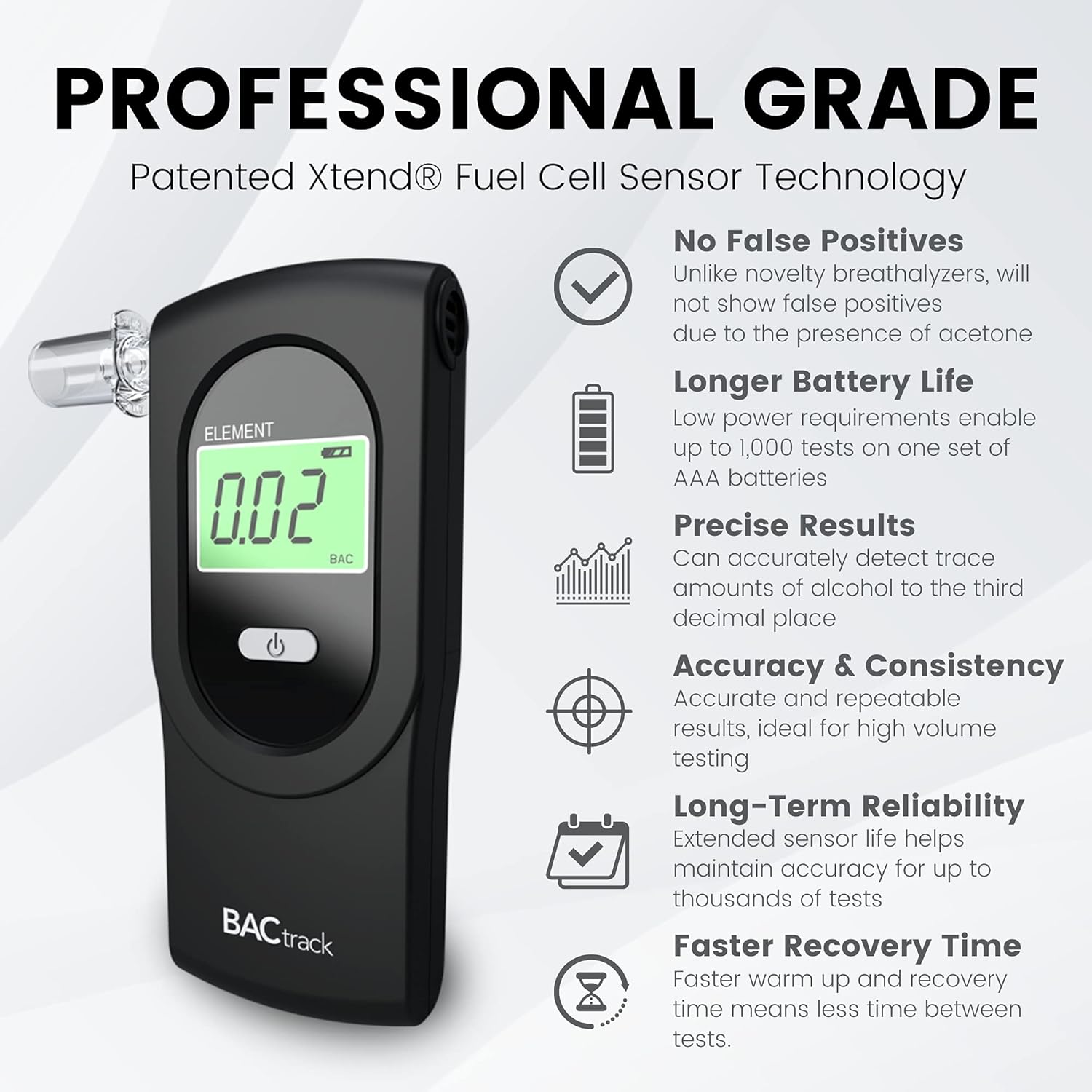 BACtrack Element Breathalyzer | Professional-Grade Accuracy | DOT & NHTSA Compliant | Portable Breath Alcohol Tester for Personal & Professional Use