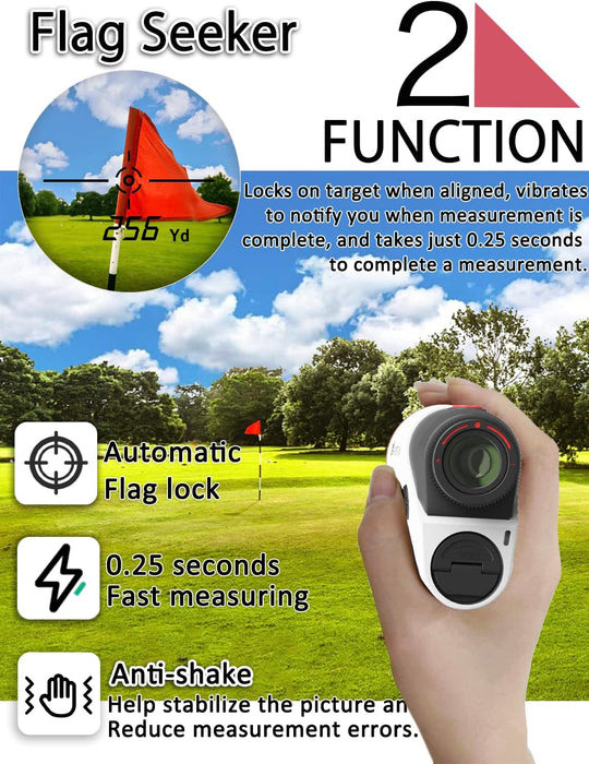 A300 Golf Yardage Rangefinder with Slope Switch, Rubber Surface Mini Portable Laser Distance Range Finder, Wide View, More Accurate and Fast Focus System, Designed for Professional Golfers