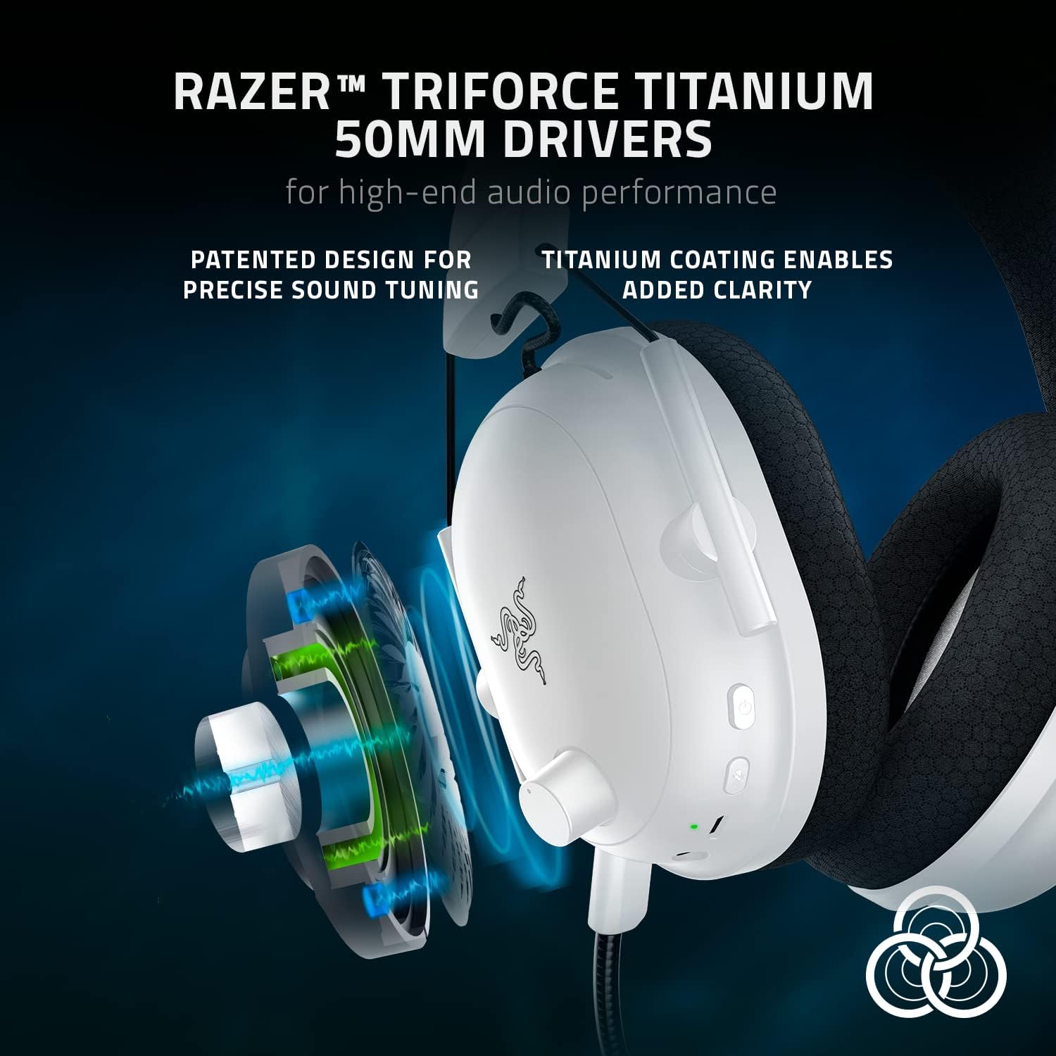 Razer BlackShark V2 Pro Wireless Gaming Headset: THX 7.1 Spatial Surround Sound - 50mm Drivers - Detachable Mic - for PC, PS4, PS5, Switch - White