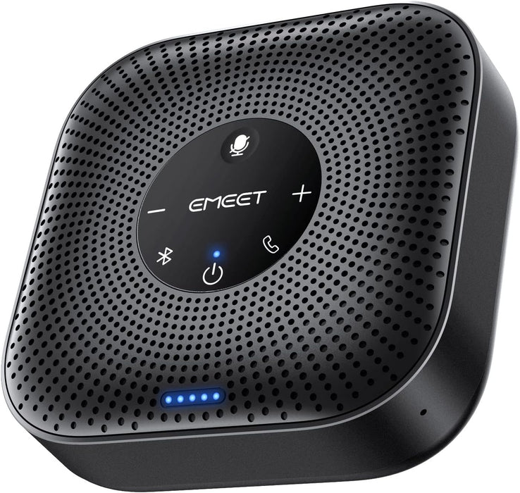 EMEET Conference Speakerphone M0 Plus, 4 AI Mics 360° Voice Pickup, Noise Reduction, USB C Speaker, Bluetooth Conference Speaker for 8 People w/Daisy Chain for 16 Compatible with Leading Software