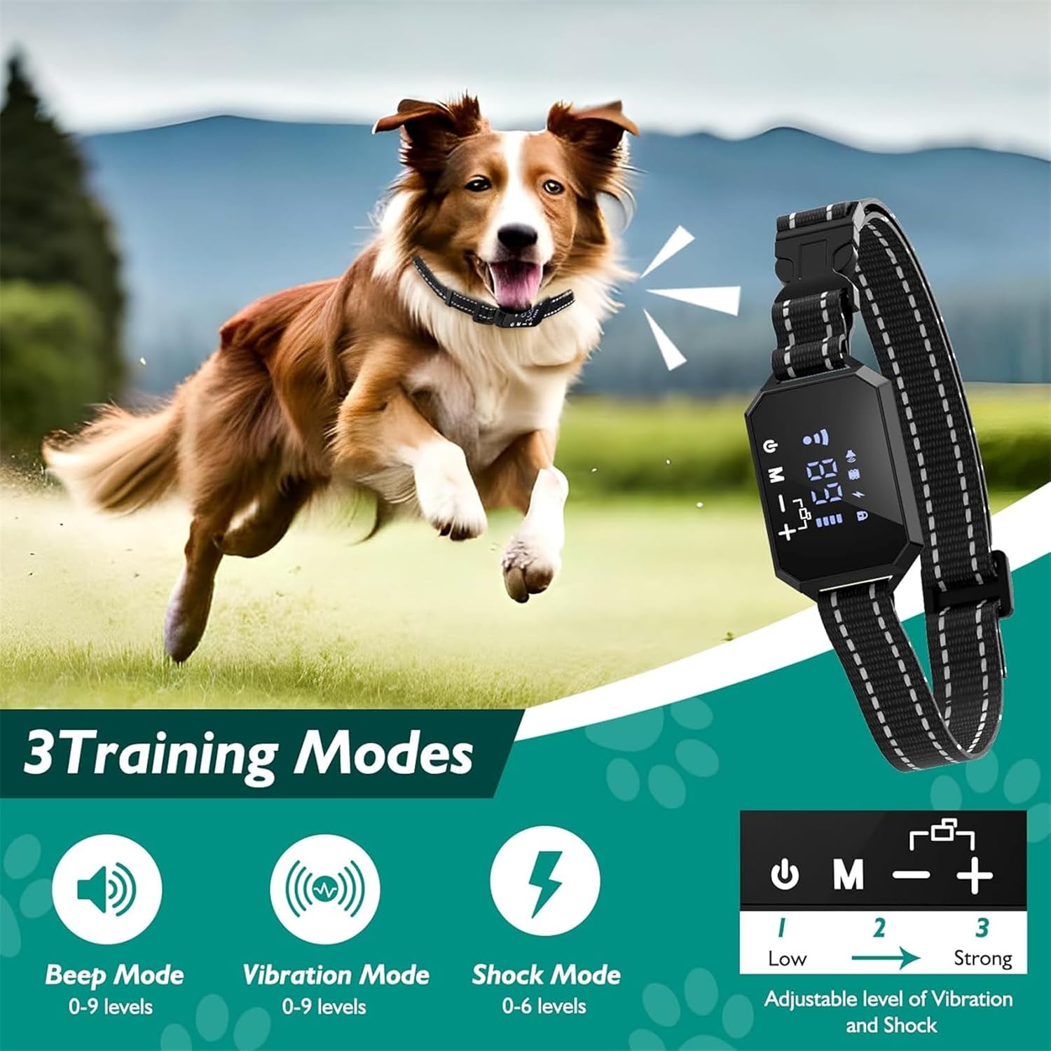 GPS Wireless Dog Fence, Stubborn Dog Electric Fence System, Adjustable Range, IP67 Waterproof Training Collar, Pet Boundary Container, Suitable and Harmless for All Dogs,black