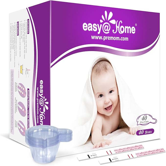 Easy@Home 38 Pack Pregnancy Test Strips with Cups Kit: Early Detection hCG Pregnancy Tests Bulk - Highly Sensitive Accurate & Reliable Results at Home Pregnancy Strips