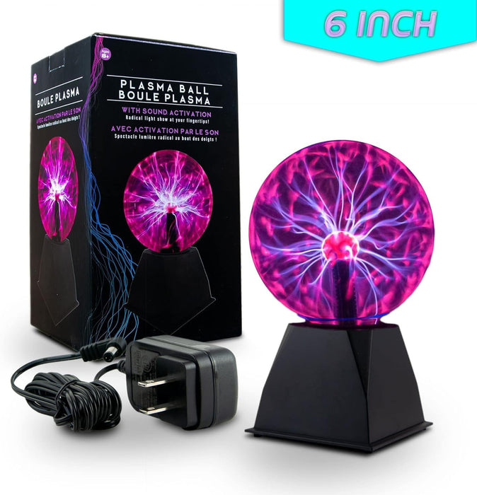 Tradeopia 6 Inch Purple Plasma Ball, Touch and Sound Sensitive, Novelty Lamp, Electric Plasma Ball, Magic Plasma Lamp, Lightning Plasma Ball, Plasma Ball for Decoration, Plasma Globe, Christmas Gift
