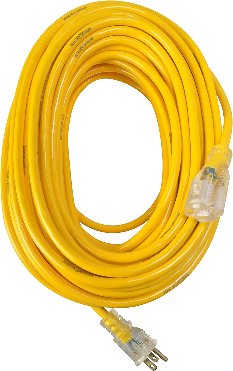 Yellow Jacket 2885 12/3 Heavy-Duty 15-Amp SJTW Contractor Extension Cord with Lighted Ends, 100-Feet