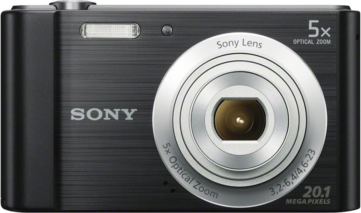 Sony DSCW800 Compact Digital Camera - Black (20.1 MP, 5x Optical Zoom)