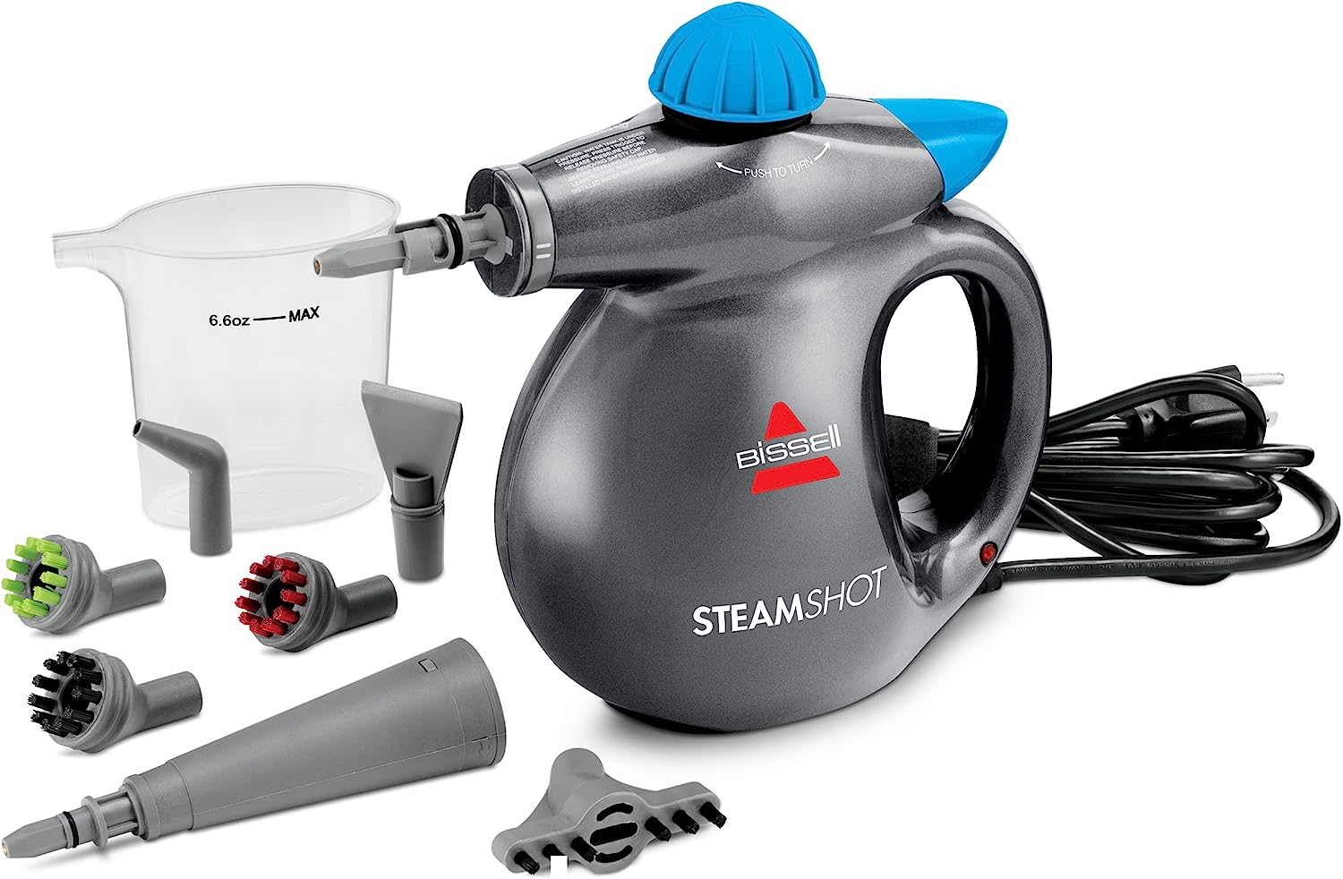 Bissell SteamShot Hard Surface Steam Cleaner with Natural Sanitization, Multi-Surface Tools Included to Remove Dirt, Grime, Grease, and More, 39N7V