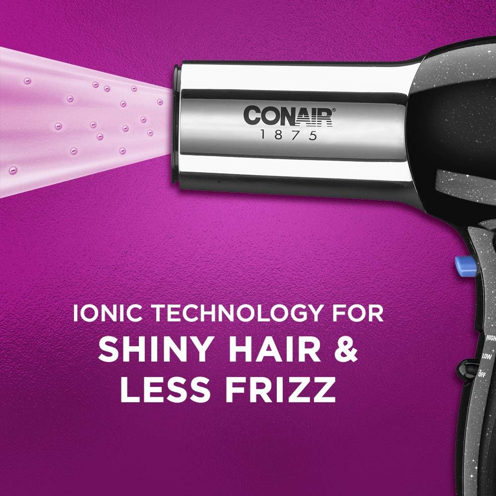 Conair 1875 Watt Pro Styler/Hair Dryer with Ionic Conditioning; Black/Chrome