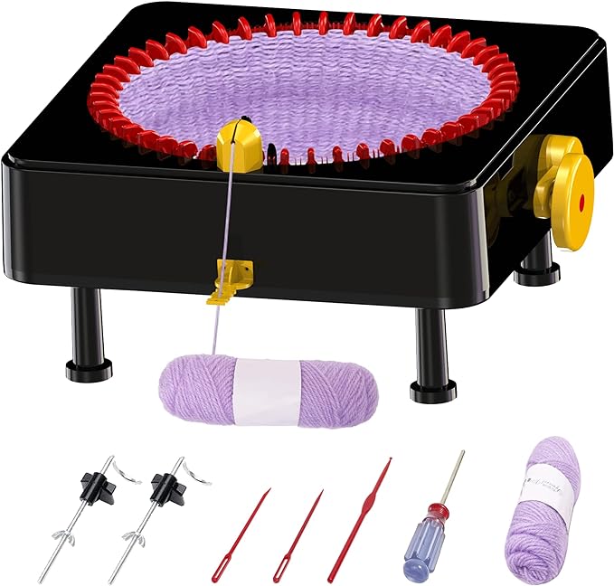 JAMIT Hand Crank Knitting Machine 48 Needles Knitting Loom Machines for Adults (No Electric Function）