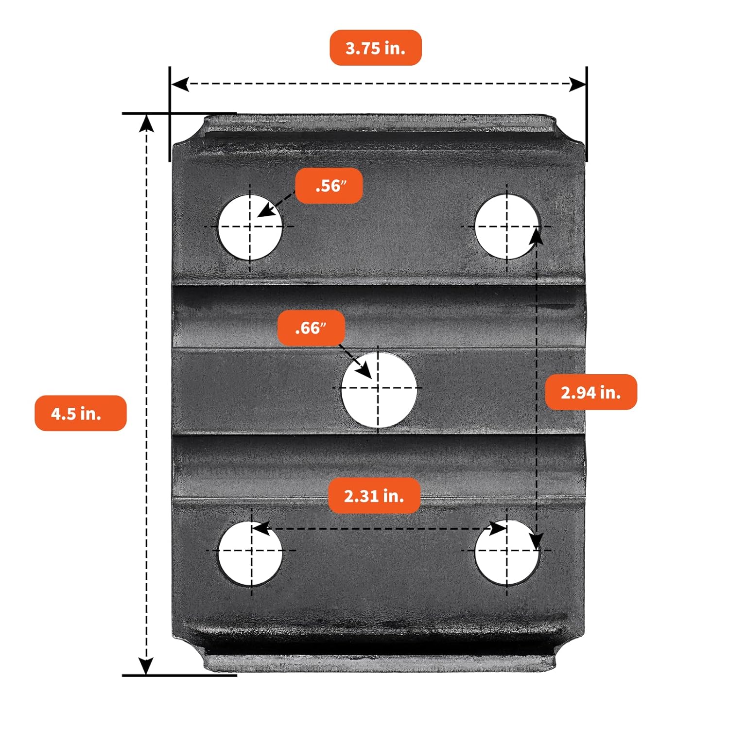 SPARKWHIZ Trailer U Bolt Kit, 5-1/2 inch U Bolt for 3,500 lb Trailer Axle, 2-3/8" Round Axle, 1/2” Diameter