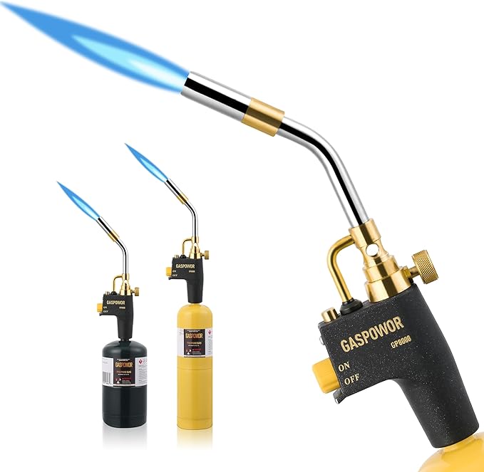 High Intensity Propane Torch Head Fuel by Propane,MAPP,MAP PRO,Turbo Torch Kit,Welding Torch,Trigger Start Mapp Gas Torch Kit with Igniter,Propane torch,Blow Torch(CSA Certified, Fuel Not Included)